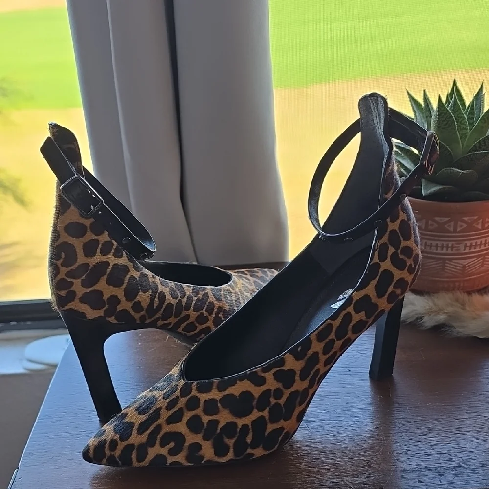 SARTO By Franco Sarto Animal Print Ankle Strap Heels